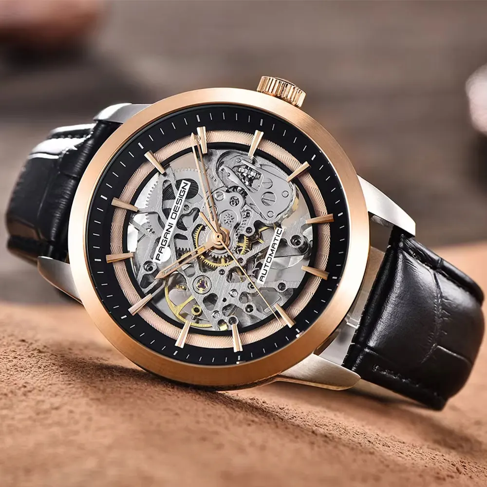 PAGANI DESIGN Hollow Men Watch Stainless Steel Waterproof 43mm Automatic Wristwatch Top Brand Mechanical Watch Men Gift Watches