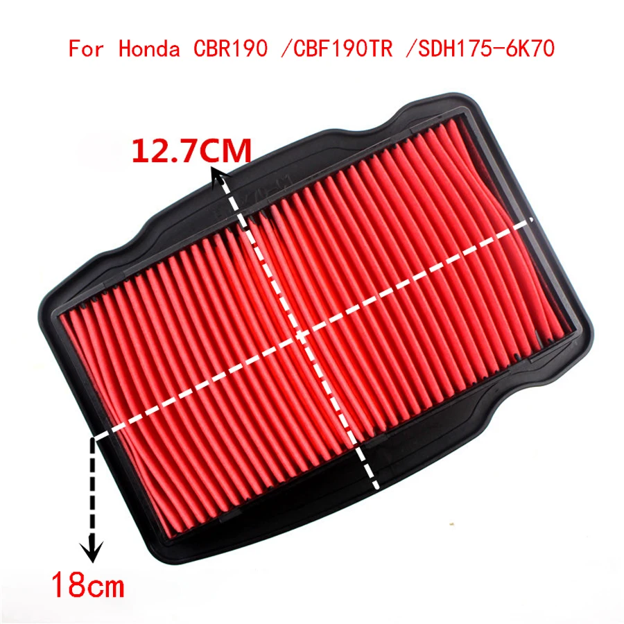 B221 Motorcycle Parts Air Filter Cleaner for Honda CBR190 CBF190TR SDH175-6K70 CBF190R CBF190 190cc