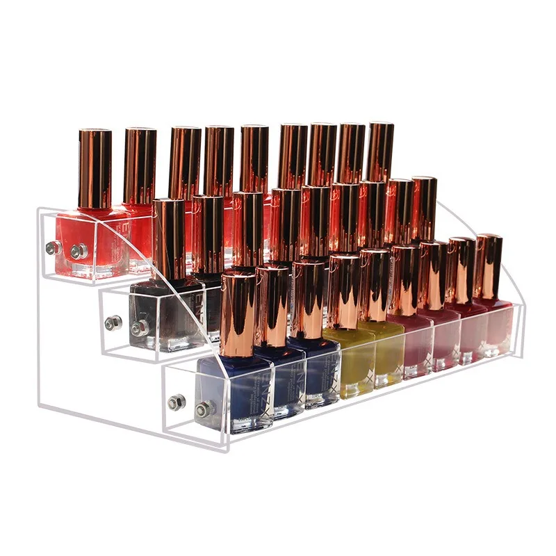 

Acrylic Multi-layer Nail Polish Trapezoidal Display Frame Plastic Transparent Nail Polish Glue Storage Box Cosmetics Rack