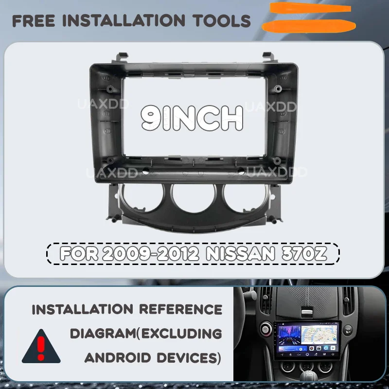 Auto CD MP5 Radio Android Rahmen Video Player Armaturenbrett Multimedia für 2009–2012 Nissan 370Z 9 Zoll Kit Center Fascia Kabelbaum 2 Din