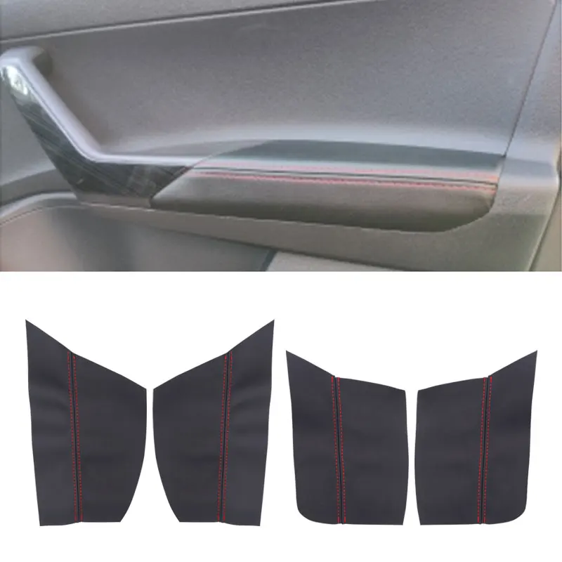 

Soft Leather Door Armrest Cover For VW Polo MK6 2019 Car-styling Door Armrest Panel Skin Cover Trim