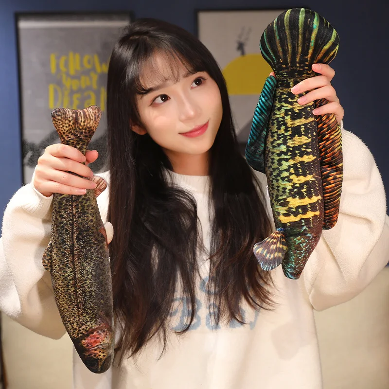 40 cm Simulatie Vis Knuffel Knuffeldier Piranha Baars Kat Speelgoed ouder-kind Interactief Spel Leuke Sofa Kussen voor Kinderen Gift