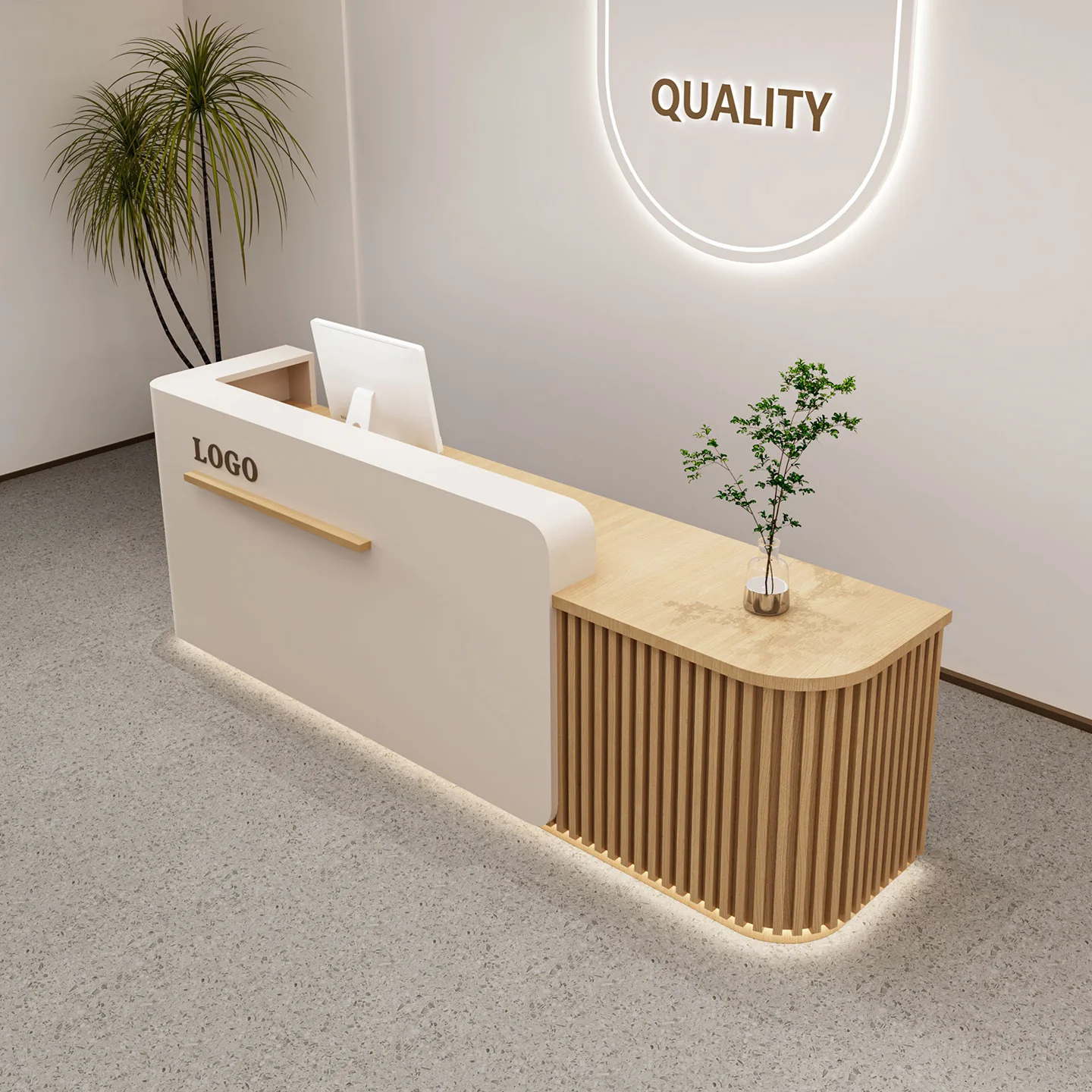 

Arc beauty salon bar checkout page clothing store training institution front desk reception desk yoga barber shop counter