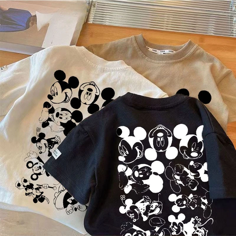 

New Mickey Cotton Tee, Boys Short Sleeve Top for 2026 Spring Summer, Baby Half Sleeve Shirt & Girls Children's Outfit