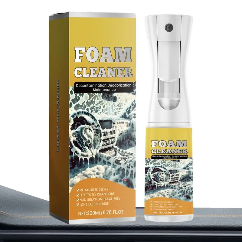 

Multifunctional Foam Cleaner 200ml Car Wash Maintenance Spray Car Cleaner Seat Steering Wheel Powerful Decontamination Car