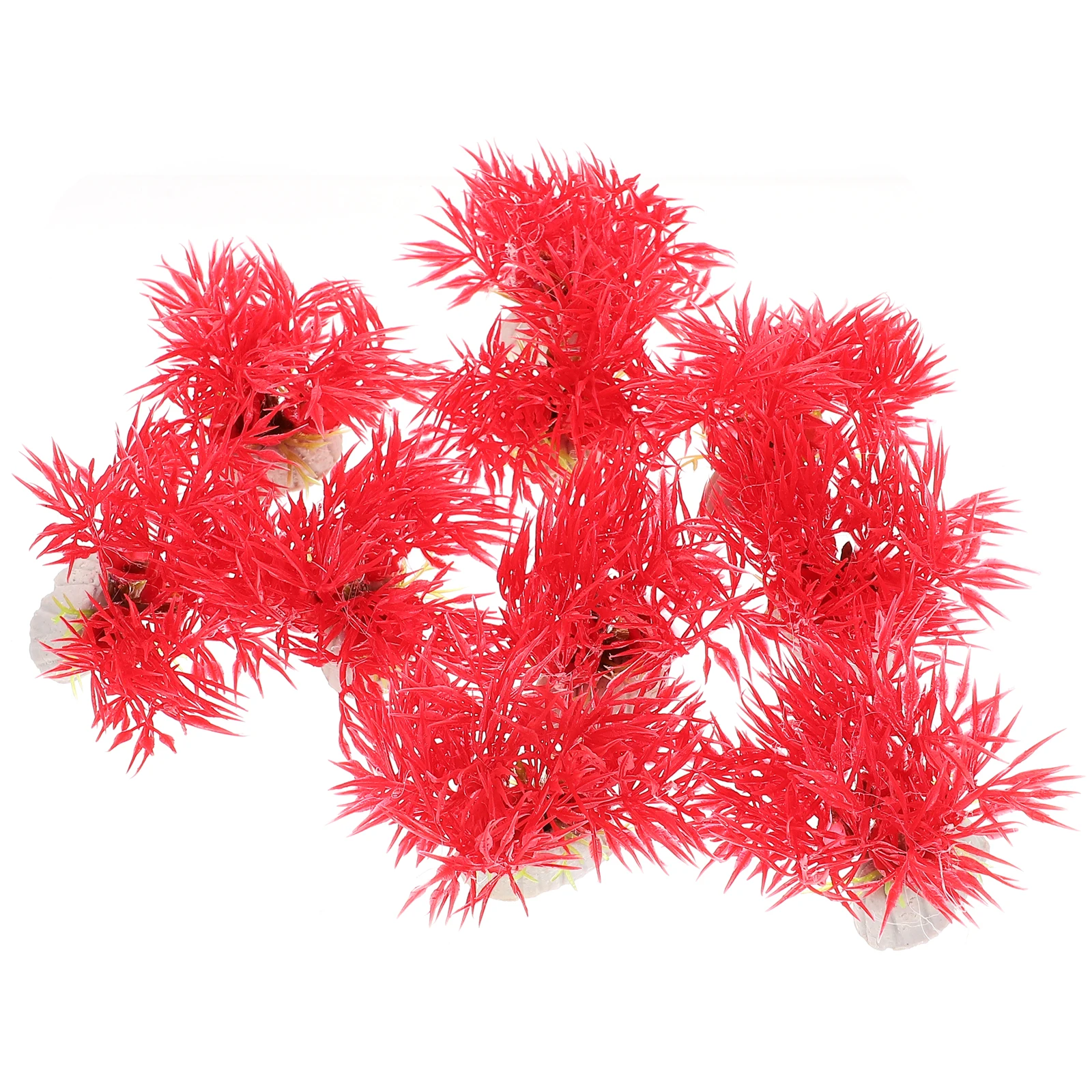 

10pcs Large Faux Red Aquarium Plants Fish Tank Decorative Fish Tank Decoration Accessories Plastic Aquatic Plant for Pond