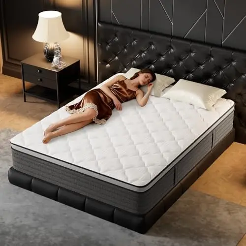 Queen Mattress 12 Inch Hybrid Queen Size-Gel Memory Foam Mattress in a Box, Individually Wrapped Pocket Spring