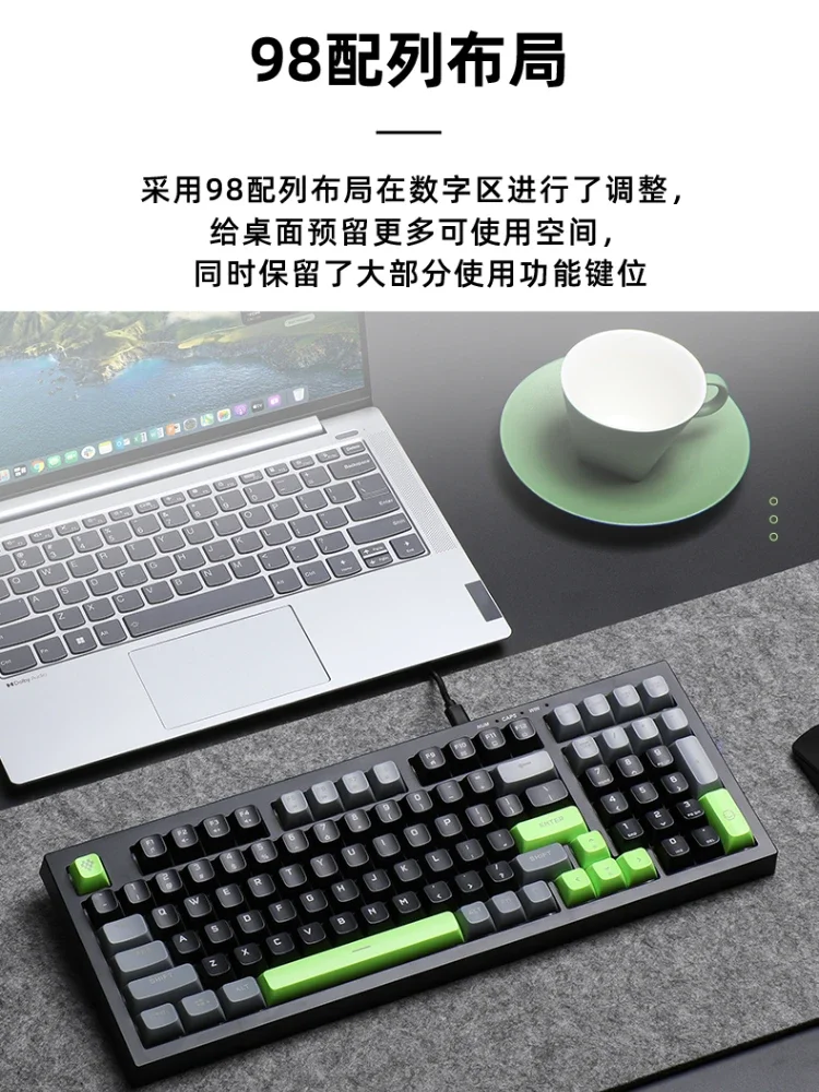 YUNZII D98 Wired Keyboard 98% RGB Silent Gaming Keyboard Ergonomic PBT Keycap Computer Accessory For Office Gifts