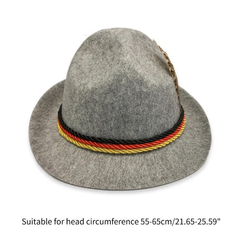 Fashion Felt Fedora Hat Wide Oktoberfest German Jazzs Hat