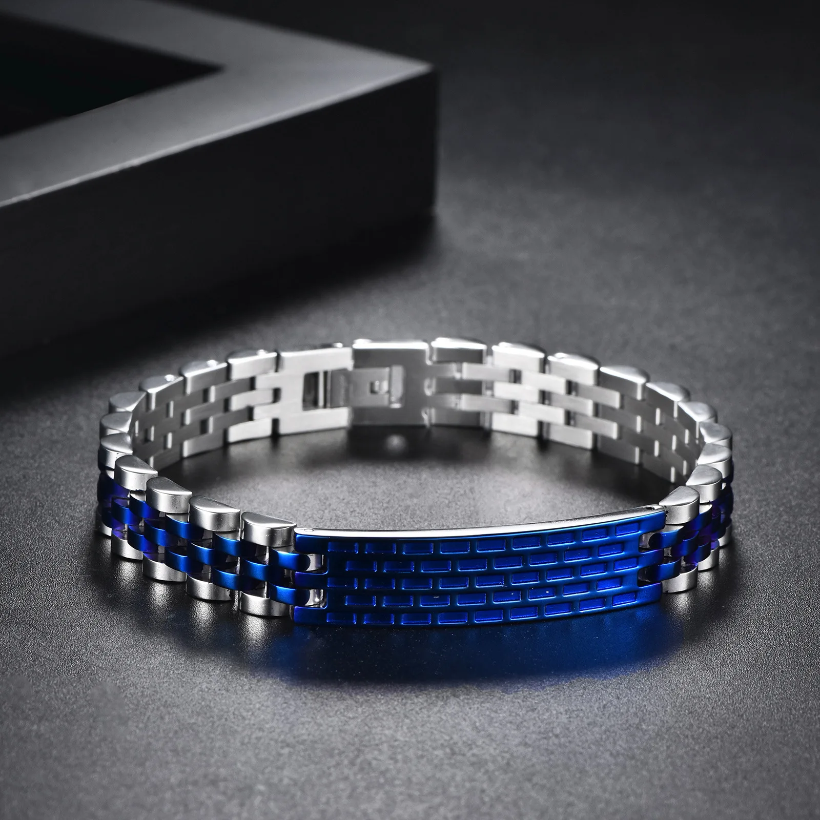 10MM Chunky Strap Bracelet for Men,Gold Color Stainless Steel Chain Wristband,Jewelry Gift for Husband Father BBF