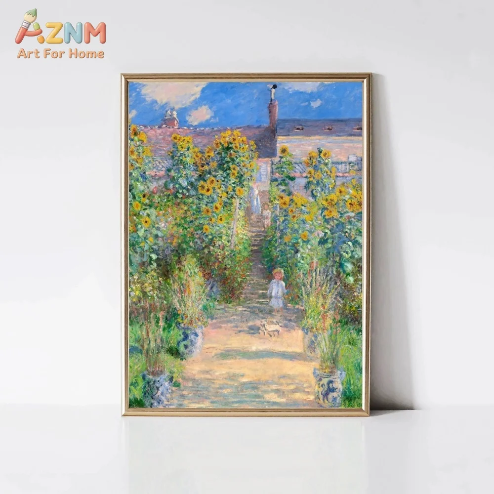 AZNM Claude Monet Water Lilies Impressionism Canvas Wall Art Print Decor