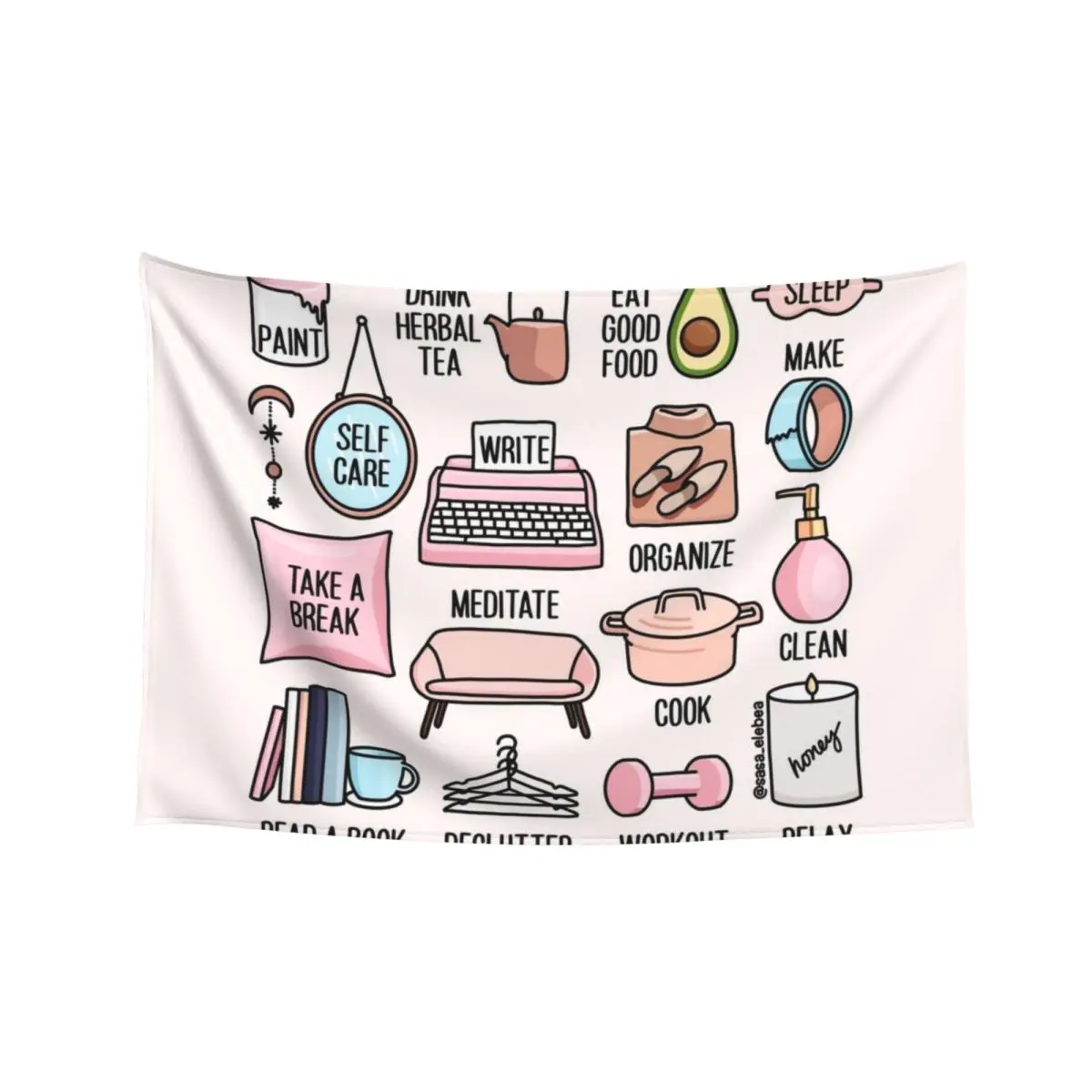 

Keep it positive by Sasa Elebea Tapestry Decorative Wall For Bedroom Decorations For Room Tapestry