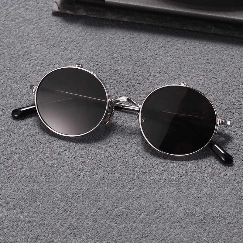 

Pure Titanium Round Double Lens Design Japanese Polarized Flip-up Eyeglasses Frames Men and Women Retro Myopia Sunglasses UV400