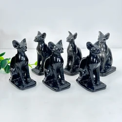 1PC Natural Gemstone Crystal Quartz Sphynx Cat Carved Hairless Cat Animal Crafts Crystal Sculpture Gifts