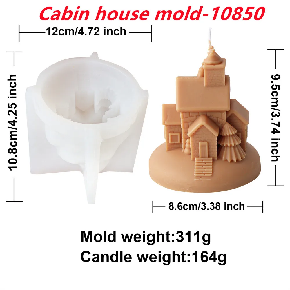 夢のような松の木の妖精の家キャンドル型、シリコーンミニチュアデザイン、DIY石鹸ツール、完璧なアロマキャンドルと石膏工芸品
