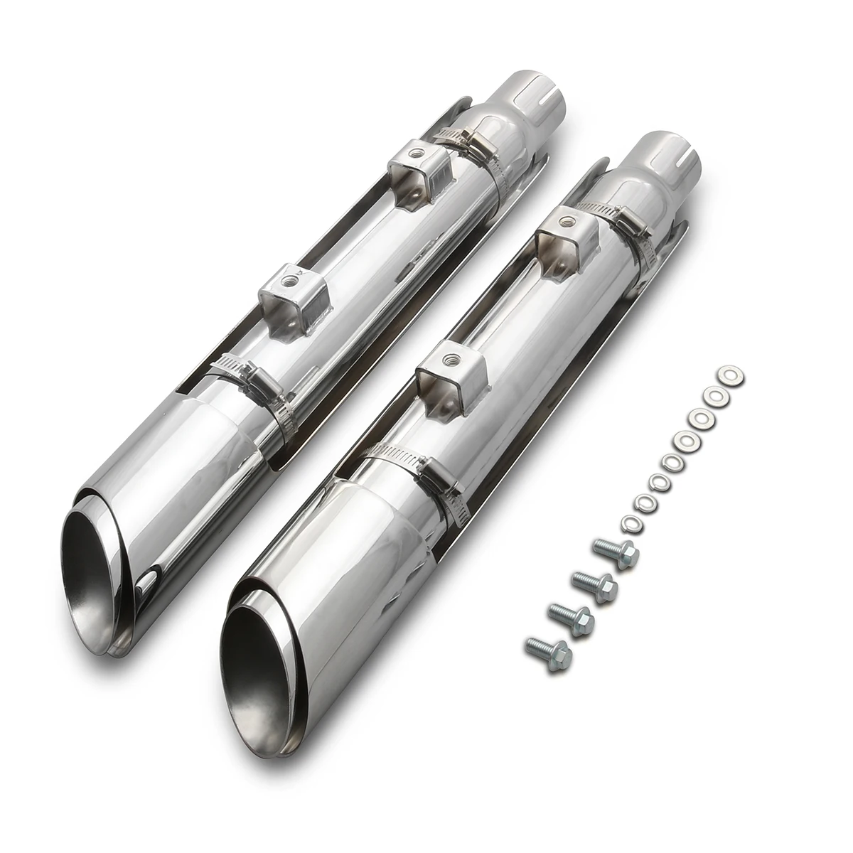 Motorcycle  CHROMED Exhaust Mufflers for Harley XL 1200X Forty-Eight Short Shot Pipes Sportster Super Low Iron 2014-up