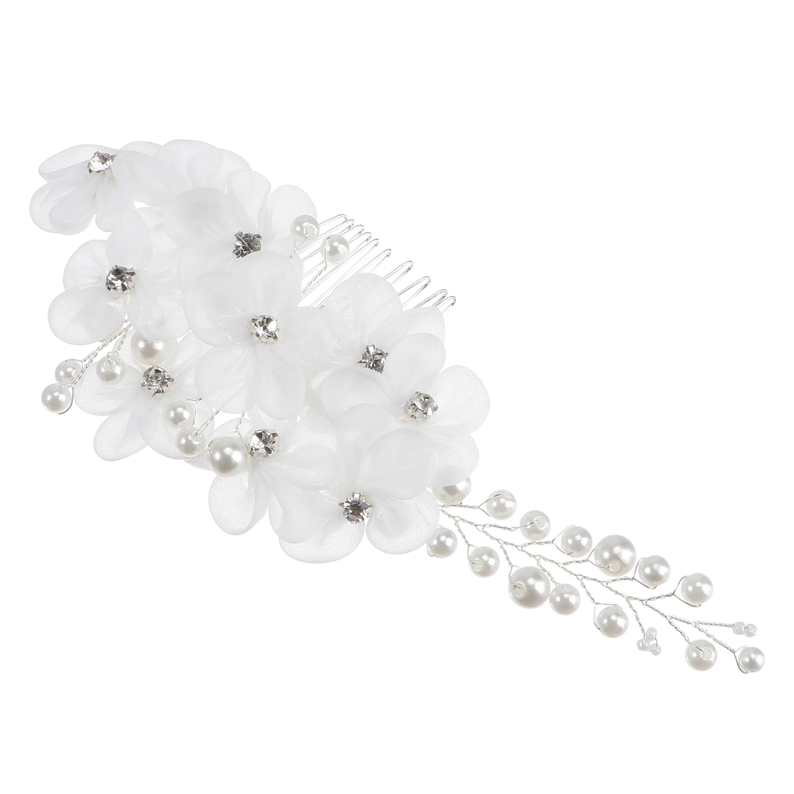

Bridal Hair Accessories Pearl Comb Red White Blumenhaarkamm Hochzeit Haarschmuck Wedding Flower Hairpin Rhinestone Ladies