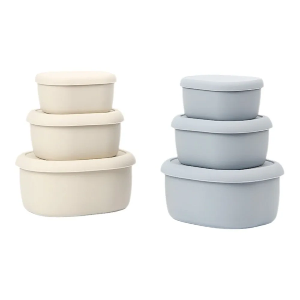 Neue Lunchbox aus lebensmittelechtem Silikon mit Deckel, auslaufsicherer Lebensmittelbehälter, BPA-frei, 200/300/600 ml, Mikrowellenherd-Lunchbox, Picknick – Detail 6