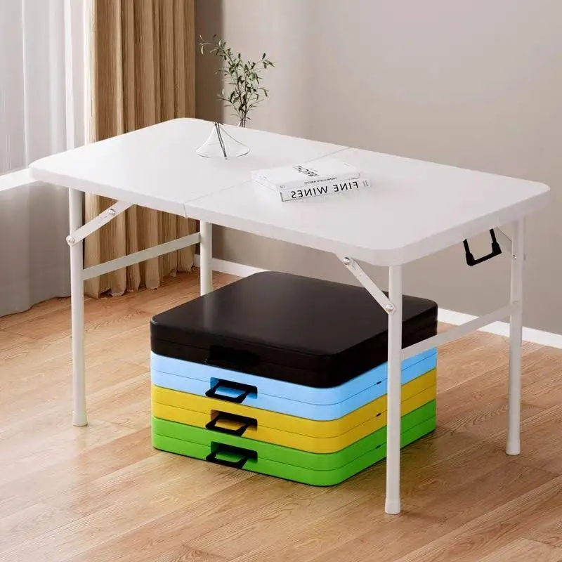 Outdoor folding table stall portable desk, simple rectangular home learning dining table and chairs