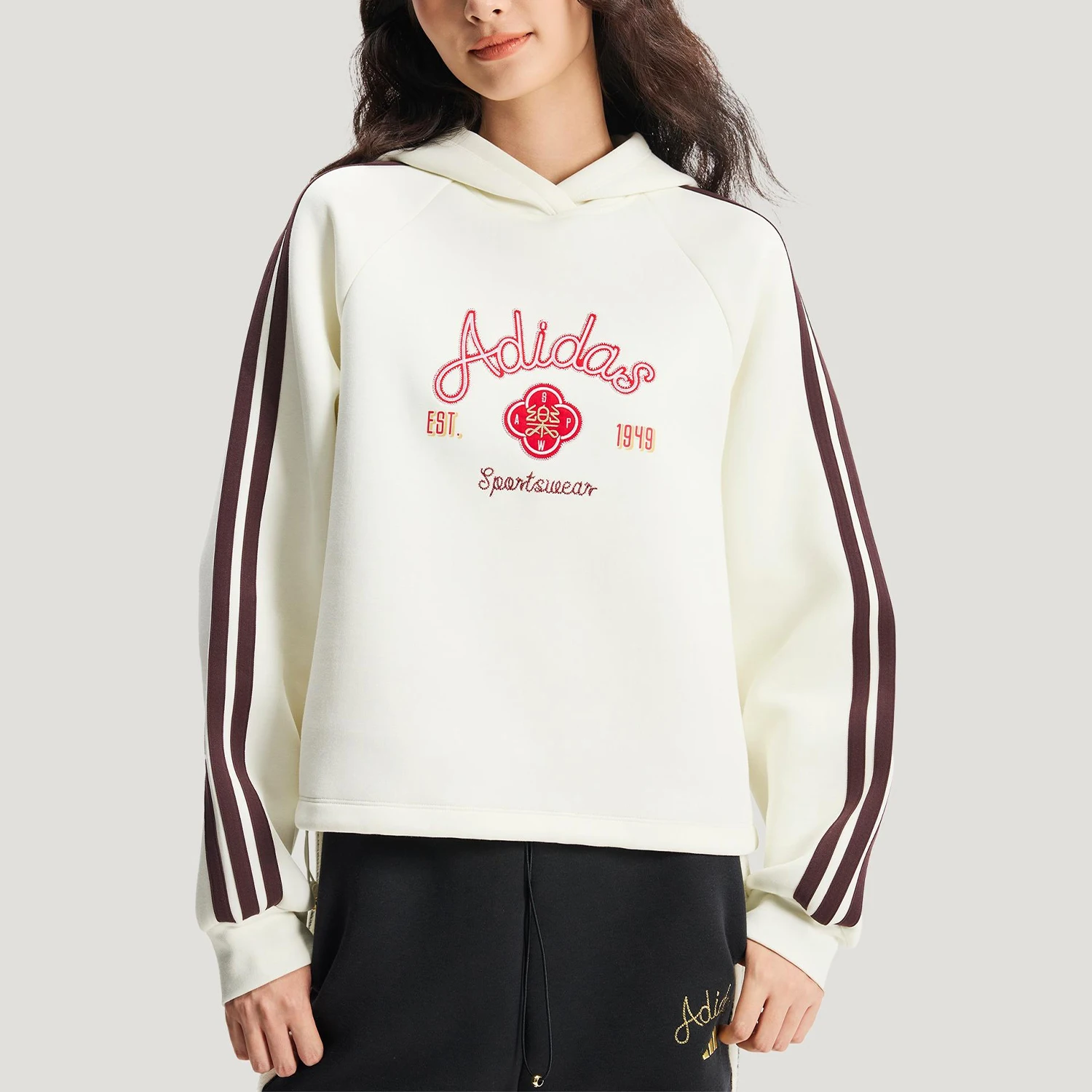 

Оригинальный зимний женский свободный и модный повседневный толстый пуловер Adidas KH2695