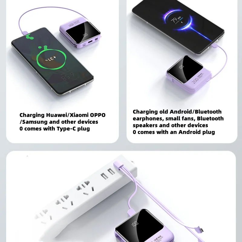 Ultra large Capacity 20000mAh USB Power Bank With Ultra-Thin And Compact Cable That Can Be Carried on Airplanes The Gift