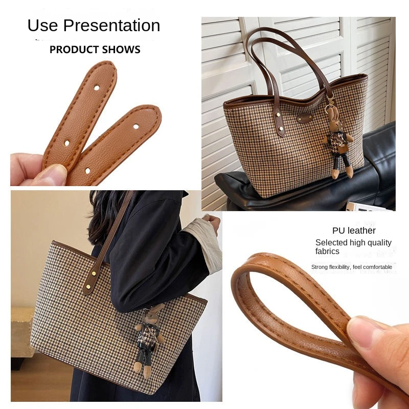 1pcs Single Shoulder Bag Strap Tote PU Handle Accessories for Women Men DIY Woven Handbag Detachable Replacement 72cm Bag Straps