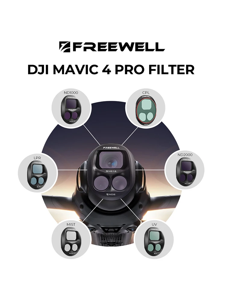 Filtry Freewell Single do DJI Mavic 4 Pro, CPL, UV, LPR, ND1000, ND2000, Glow Mist 1/4, akcesoria fotograficzne do kamery — zdjęcie produktu 7