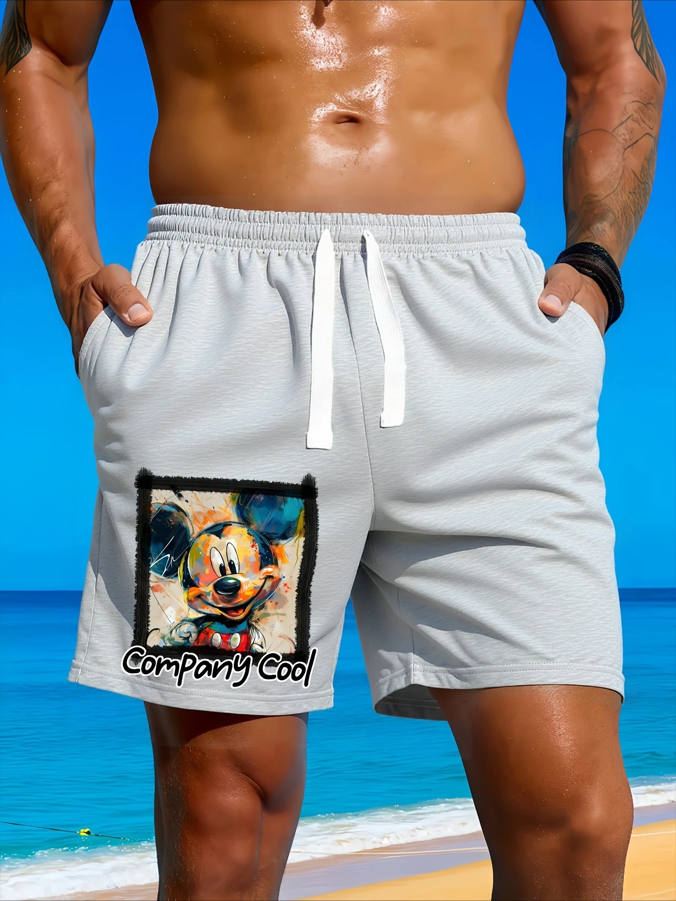 2025年夏新作ミッキーシリーズアウトドアカジュアルパンツ、ホームウェア、夏のサーフィンや水泳に最適なショートパンツ