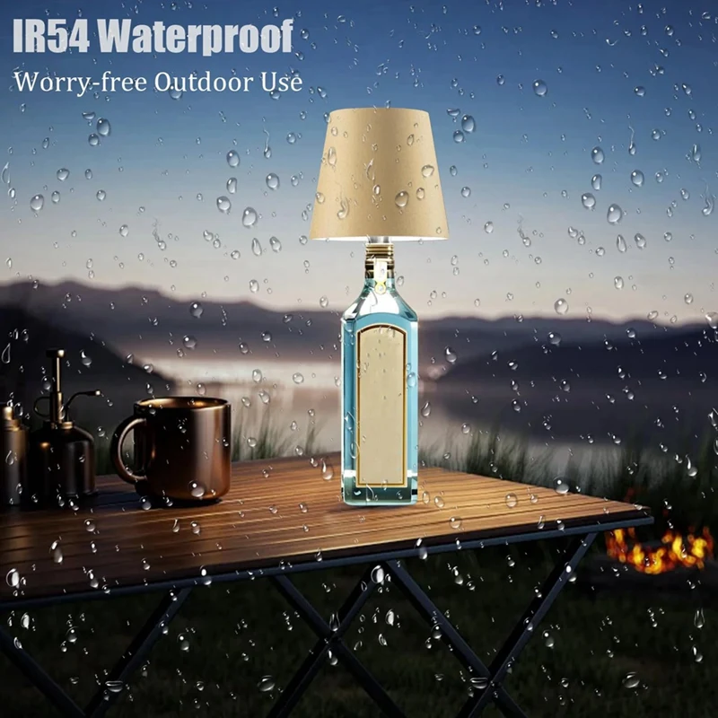 Wireless Bottle Lamp  3 Color Rechargeable Touch Dimming LED Wine Bottle Lights   For Indoor Outdoor Restaurants And Bars