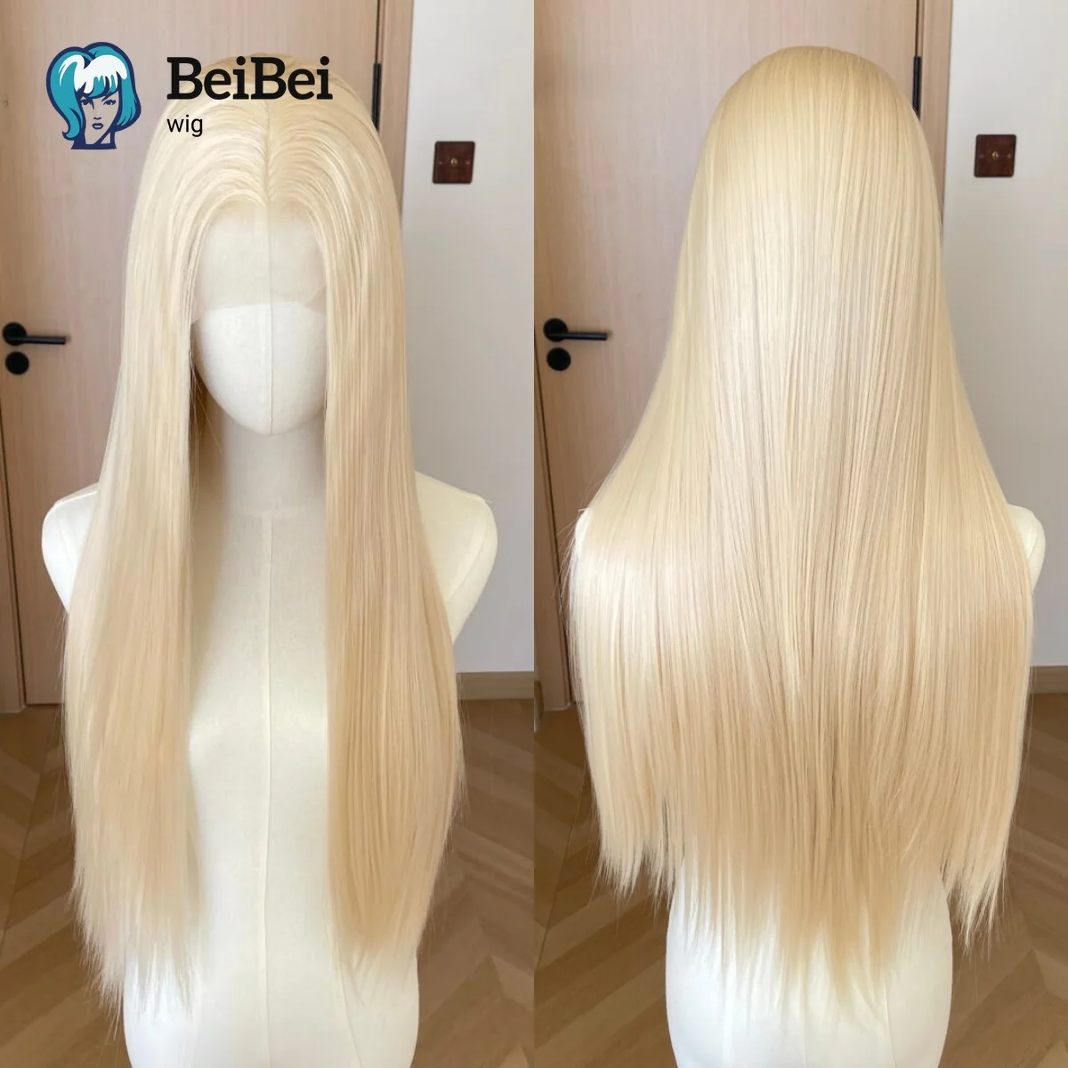 

Светло-русый парик 13X4 без клея, синтетический, на кружевной основе, для женщин, 26 дюймов, длинный, прямой, предварительно прорезанный, 150% плотность, термостойкий