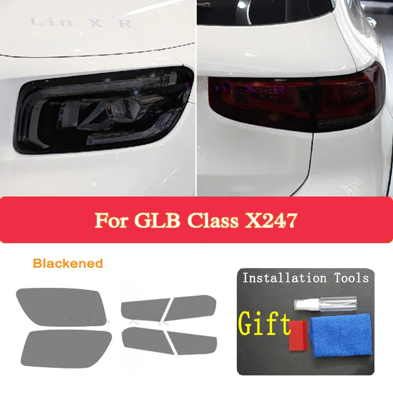 For Mercedes Benz GLB Class X247 2020 Car Exterior Headlight Anti-scratch Front Lamp Tint TPU Protective Film Cover Accessories