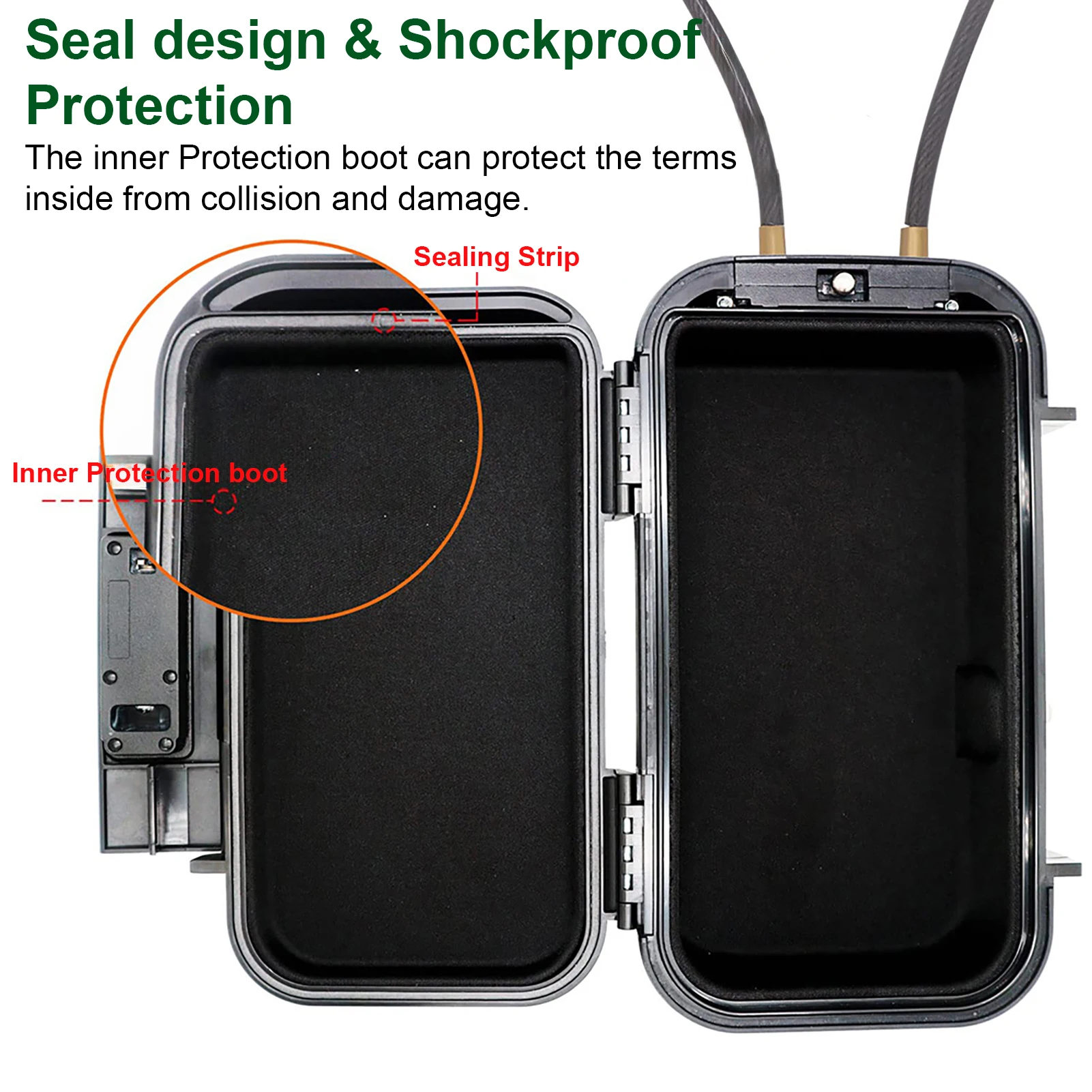 Travel Hotel Beach CellPhone Organizer Portable Security Lockbox Large Capacity Storage Box for Valuables Removable Cable Handle