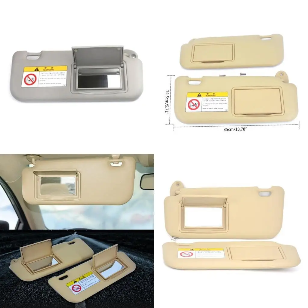 

Передняя панель солнцезащитного козырька автомобиля с зеркалом для макияжа со стороны водителя и пассажира, правое левое зеркало солнцезащитного козырька