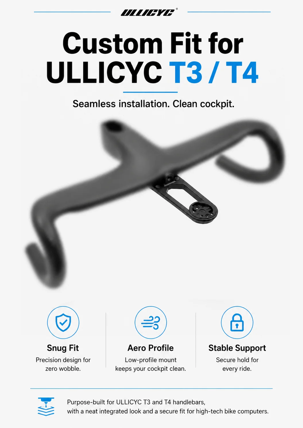 ULLICYC Für T3/T4 FARSPORTS F1x F1s RPANTAHI Integrierte Lenkerhalterung aus Kunststoff für Aero-Computer, kompatibel mit Garmin, Bryton, Wahoo, GoPro – Detail 4