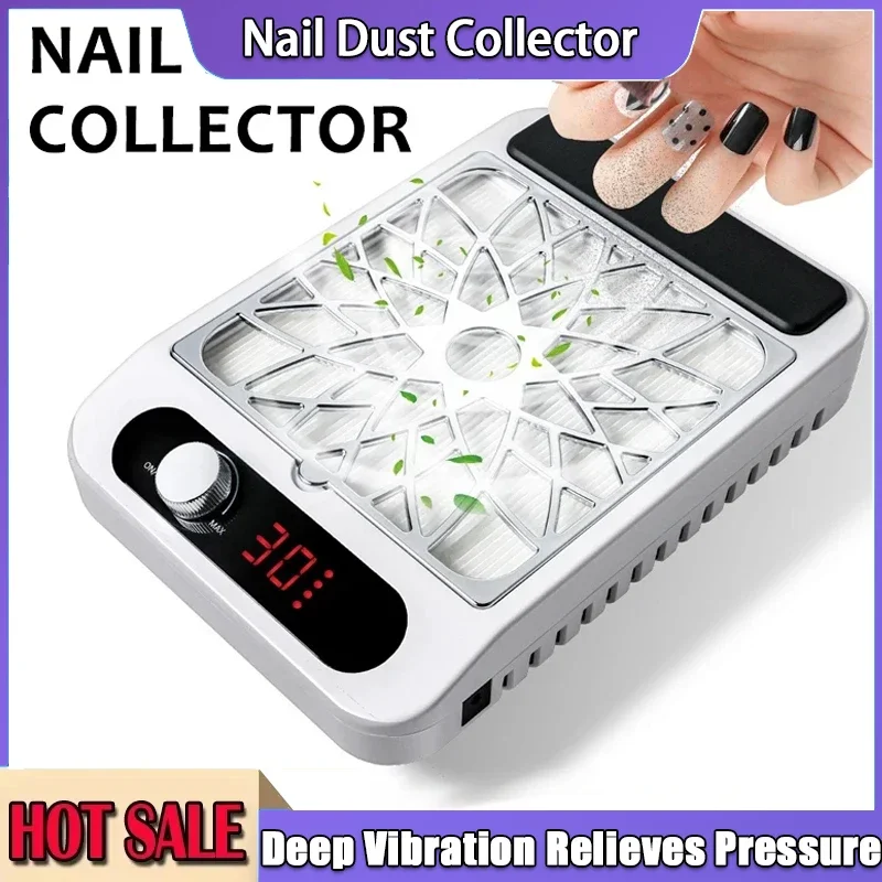 

Пылесборник для ногтей, профессиональный пылесборник для ногтей с многоразовым фильтром, маникюрное оборудование, регулируемая скорость, мощный