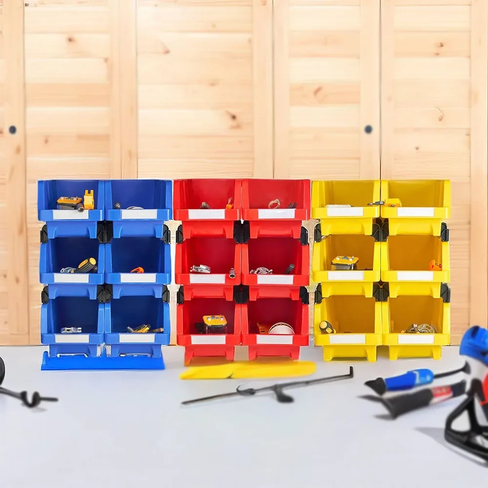 

Large Stackable Storage Bins Garage Storage Bins Toy storage bins Workshop storage bins，Screws Bolts Nuts Hardware Parts