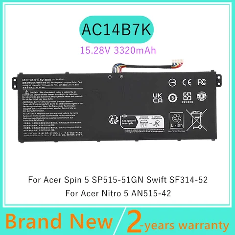 Batteria del computer portatile 4ICP5/57/80 per Acer Nitro 5 AN515-42 Swift SF314-52 AC14B7K SP515-51GN