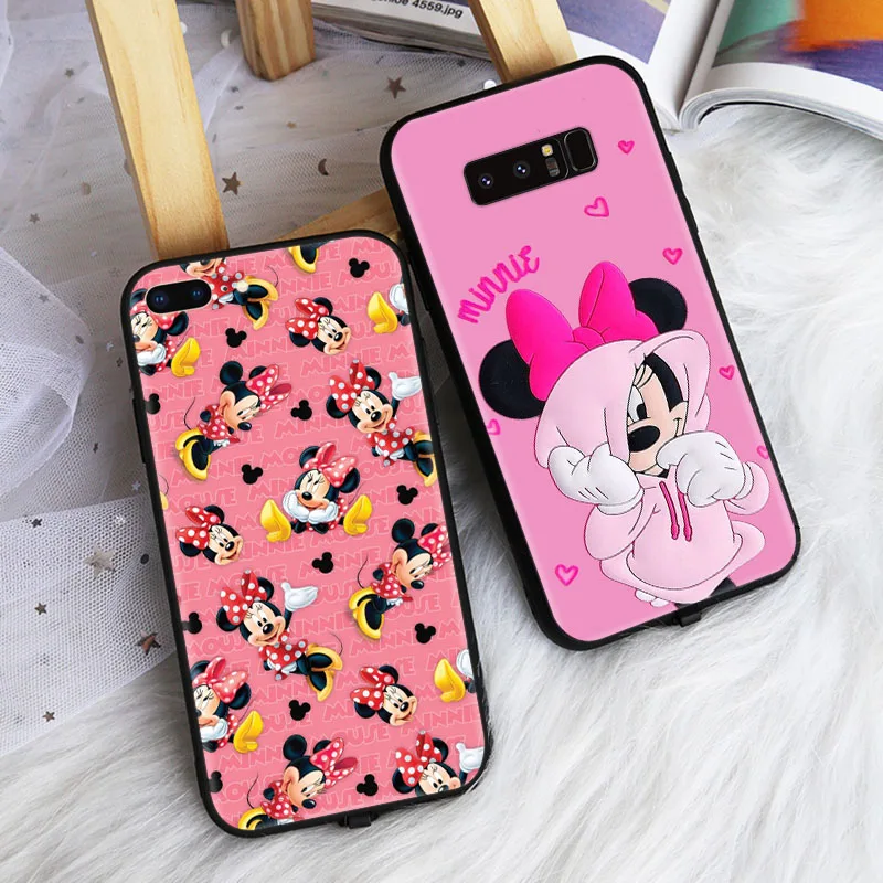 Black Case for Xiaomi POCO C3 C40 Redmi 10C 10A Note Mi 10 10t 10S Pro 5g Cover Z-34 Minnie Mouse