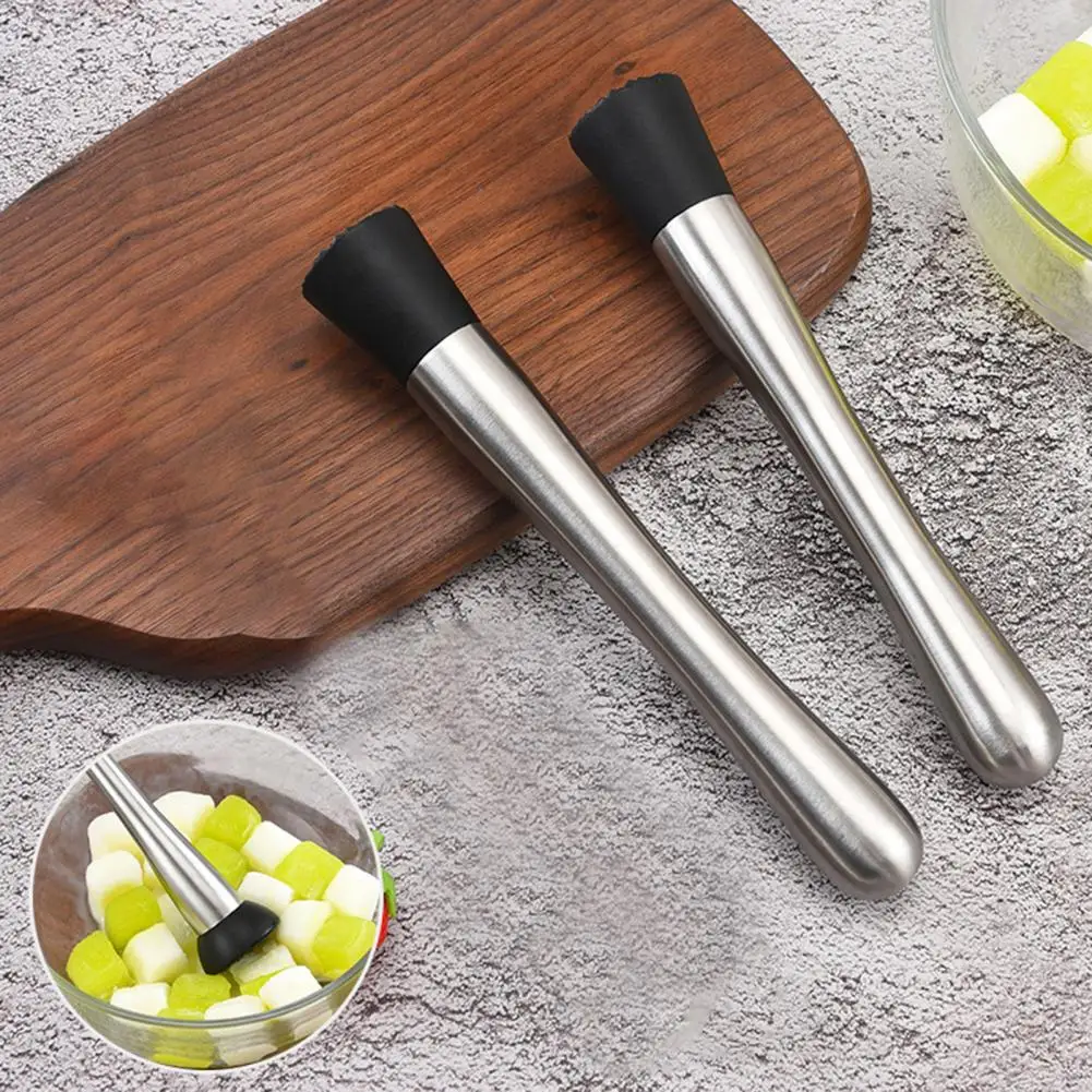 Rust-proof Masher Stainless Steel Cocktail Muddler for Mojitos Lemonade Long Handle Bar Tool for Fruit Drinks for Lemonade