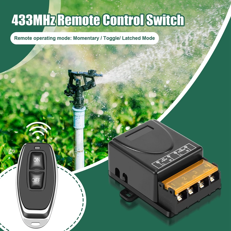 433Mhz 220V Water Pump Remote Control Switch 1Ch 30A Receiver Module ON/OFF Wireless RF Transmitter For Light LED
