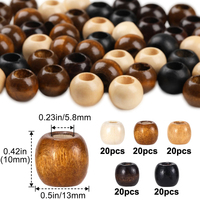 100Pcs 5mm Maple Wood Beads Large Hole For DIY Jewelry Packaging Garment Accessories Crafting With Drawstring Pouch