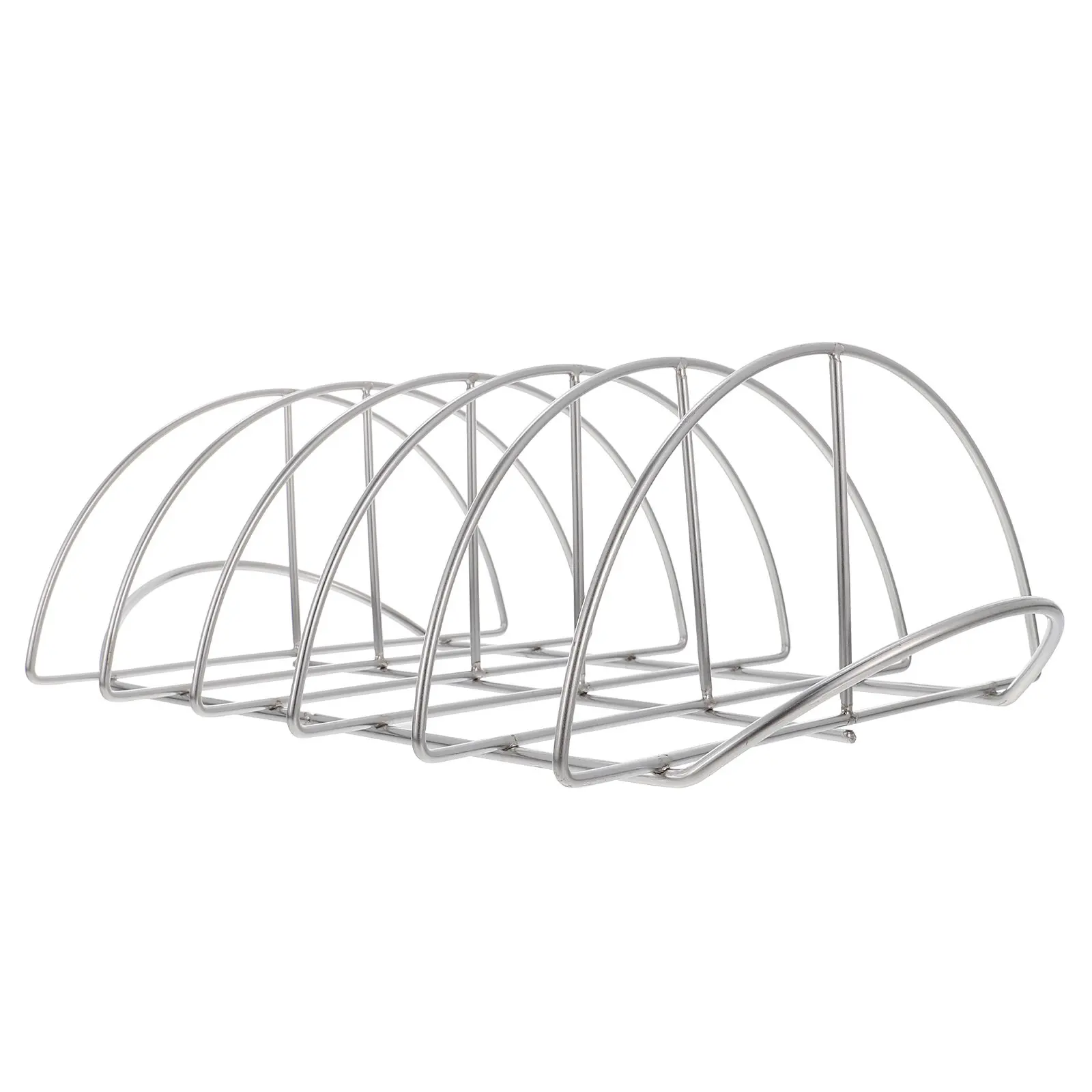 Stainless Steel Bbq Rib Rack Wear-Resistant Upright Rib Stand for All-Round Airflow Rapid Heat Absorption Home Garden Picnic Use