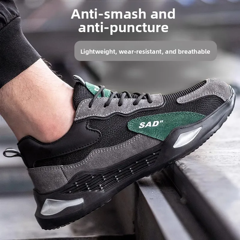 

Labor Insurance Shoes Men's Anti-smashing and Anti-piercing Steel Baotou Lightweight Non-slip and Wear-resistant