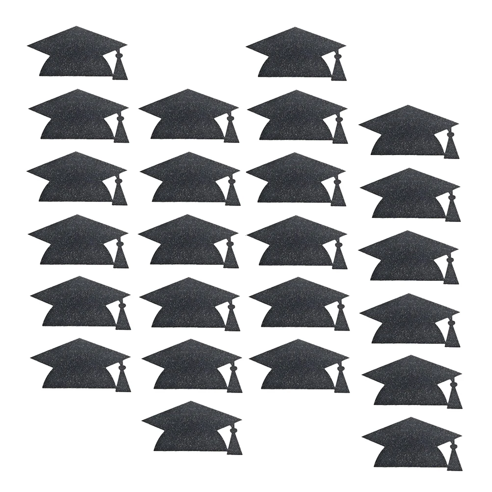 

Graduation Cap Stickers Bright Colors Paper Decorations for Water Cups Party Supplies Adhesive Stickers