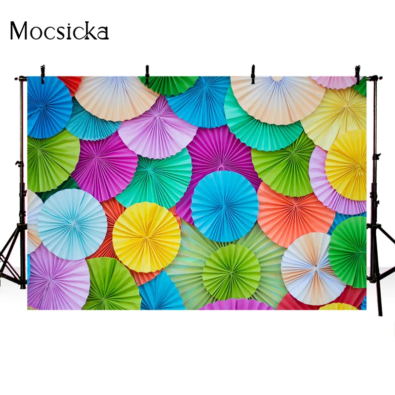 Mocsicka Nature Scenery Background Photography Colorful Oil Paper Umbrella Children Portrait Studio Photo Props Banner