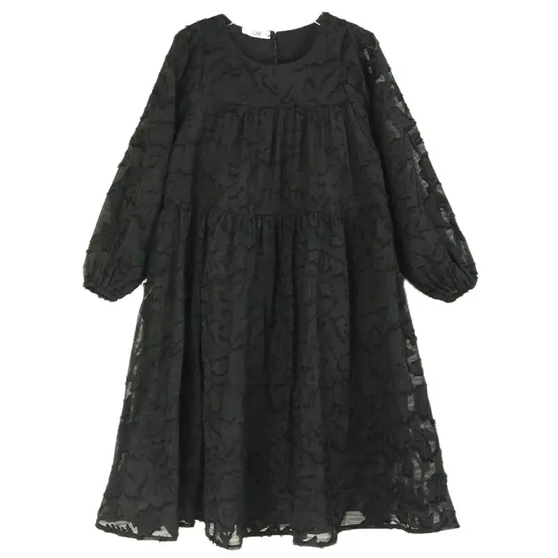 Girls' Dresses Long Sleeve White Black Dress For Girls Teens Fall Winter Clothes Size 12-14 6 7 8 9 10 11 13 15 16 17 18 20 Year