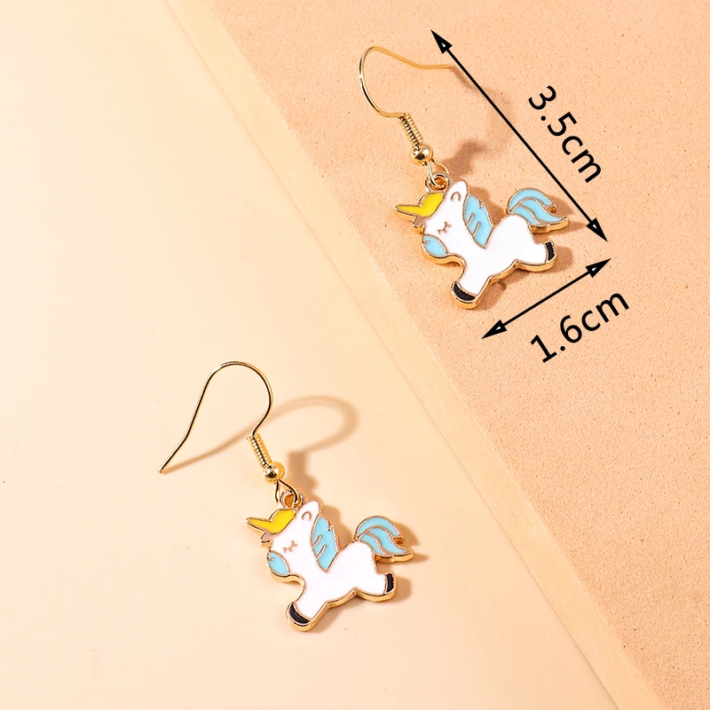 Aihua Cute Enamel Animals Earrings Lovely Cat Paw Duck Unicorn Panda Drop Earring for Women Girls Birthday Gifts Party Jewelry – Detail 6