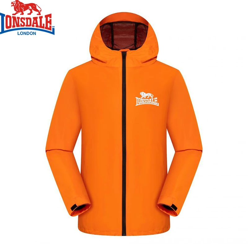 Embroidered LONSDALE Outdoor Jacket for Men Windproof Rainproof Hiking Camping Fishing Outwear Men Clothing Interchange Jacket