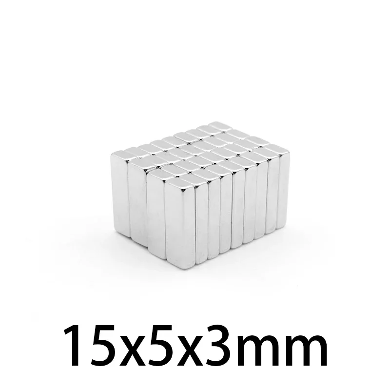 15x5x3mm Strong Powerful Block Magnets For Home Refrigerator,Office,DIY Building, Scientific, Craft, Education 15*5*3 15x5x3