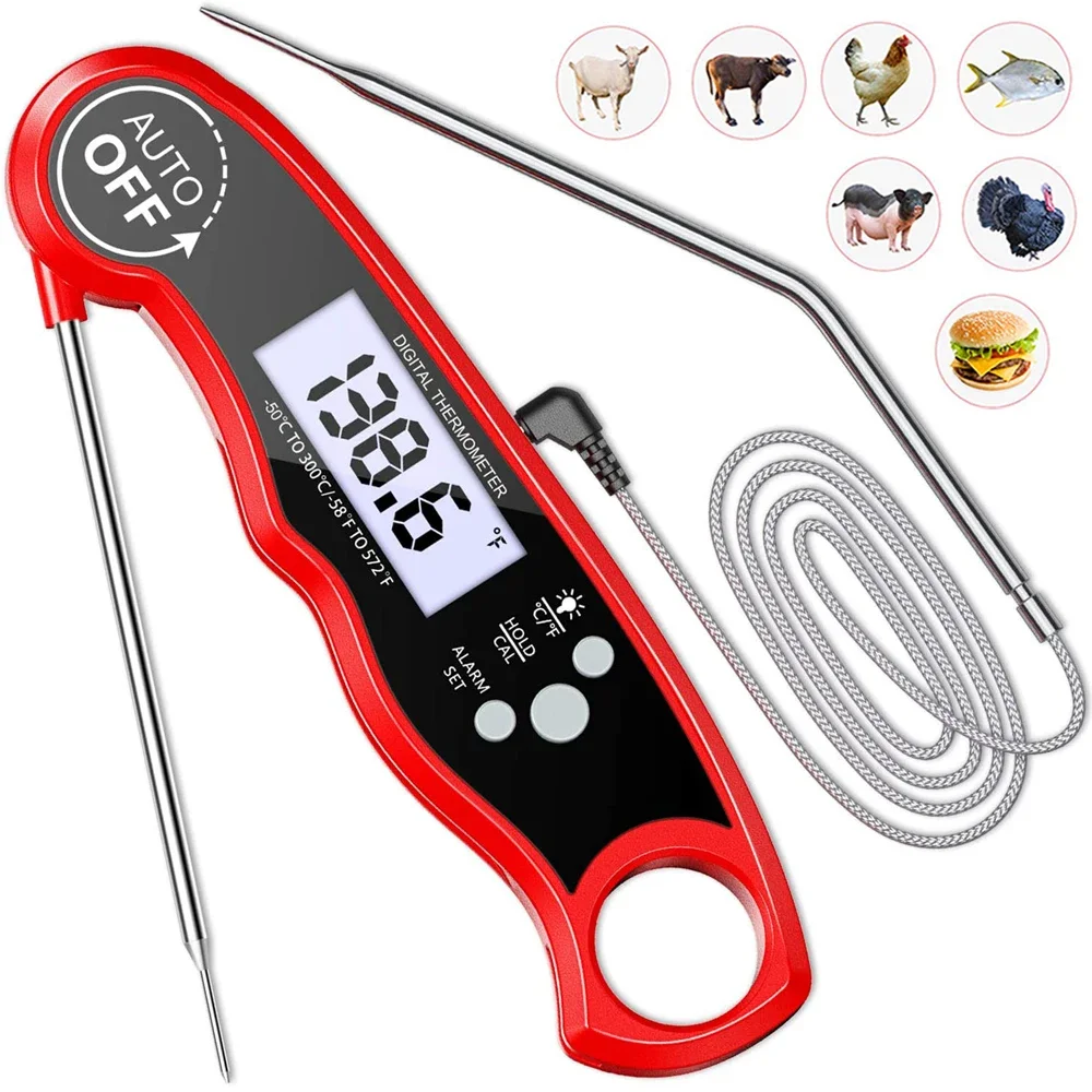 

Instant Read Meat Thermometer Best Waterproof Ultra Fast Digital Food Water Milk Thermometer for Outdoor Cooking BBQ and Kitchen